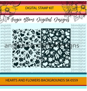 Hearts & Flowers Backgrounds