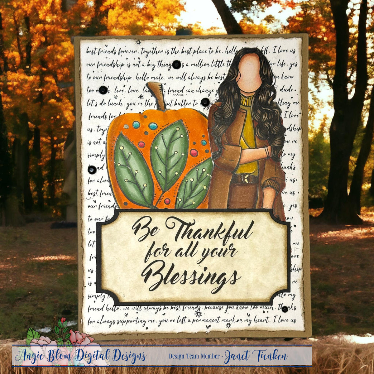 Friendship Script Background – Angie Blom Digital Designs