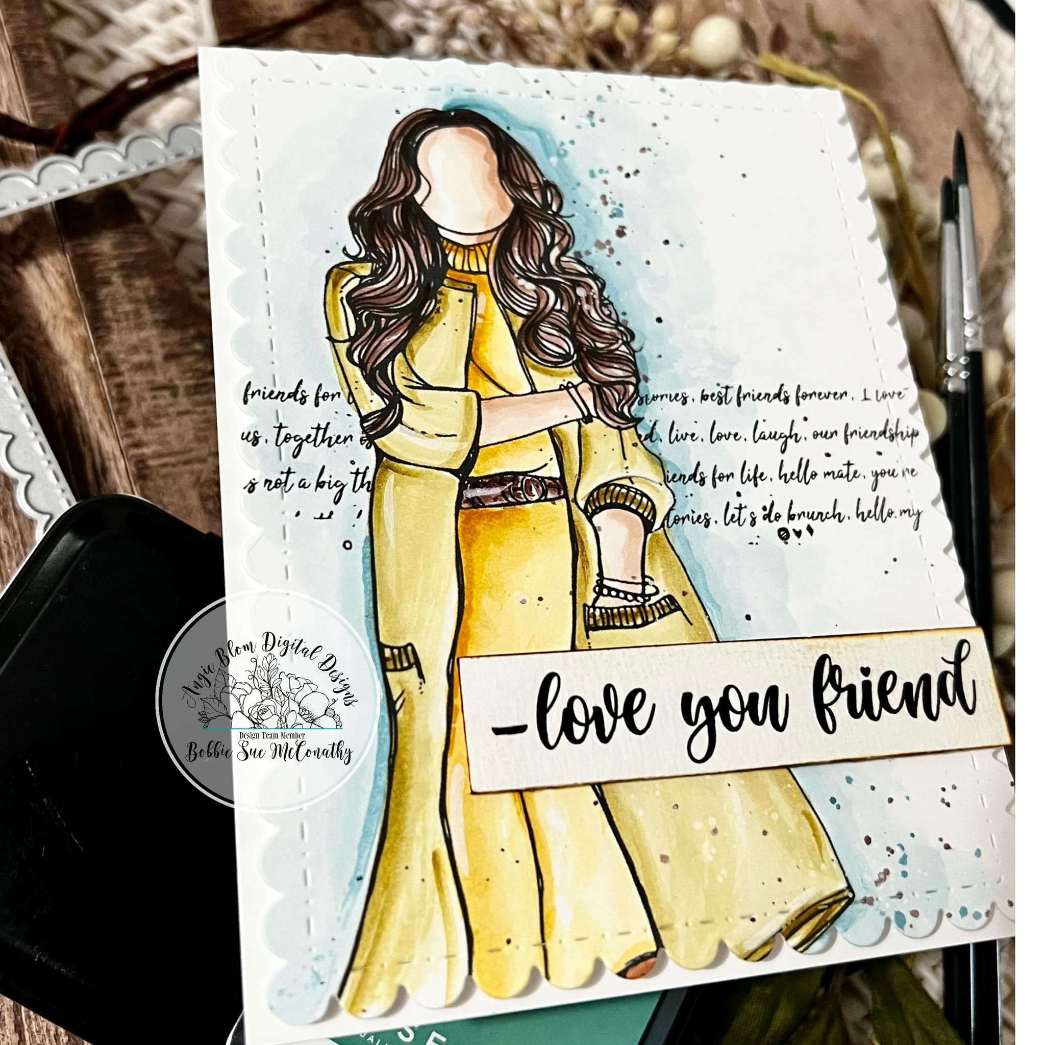 Friendship Script Background – Angie Blom Digital Designs