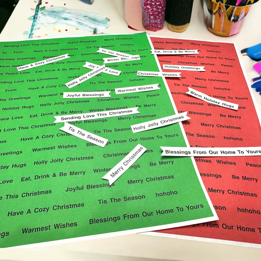 Christmas Sentiment Printable Papers