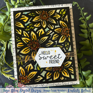 Sunflower Stain Glass Background and cutfiles
