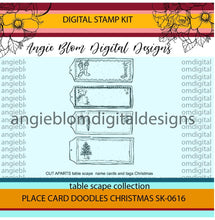 Load image into Gallery viewer, Place Card Doodles Christmas