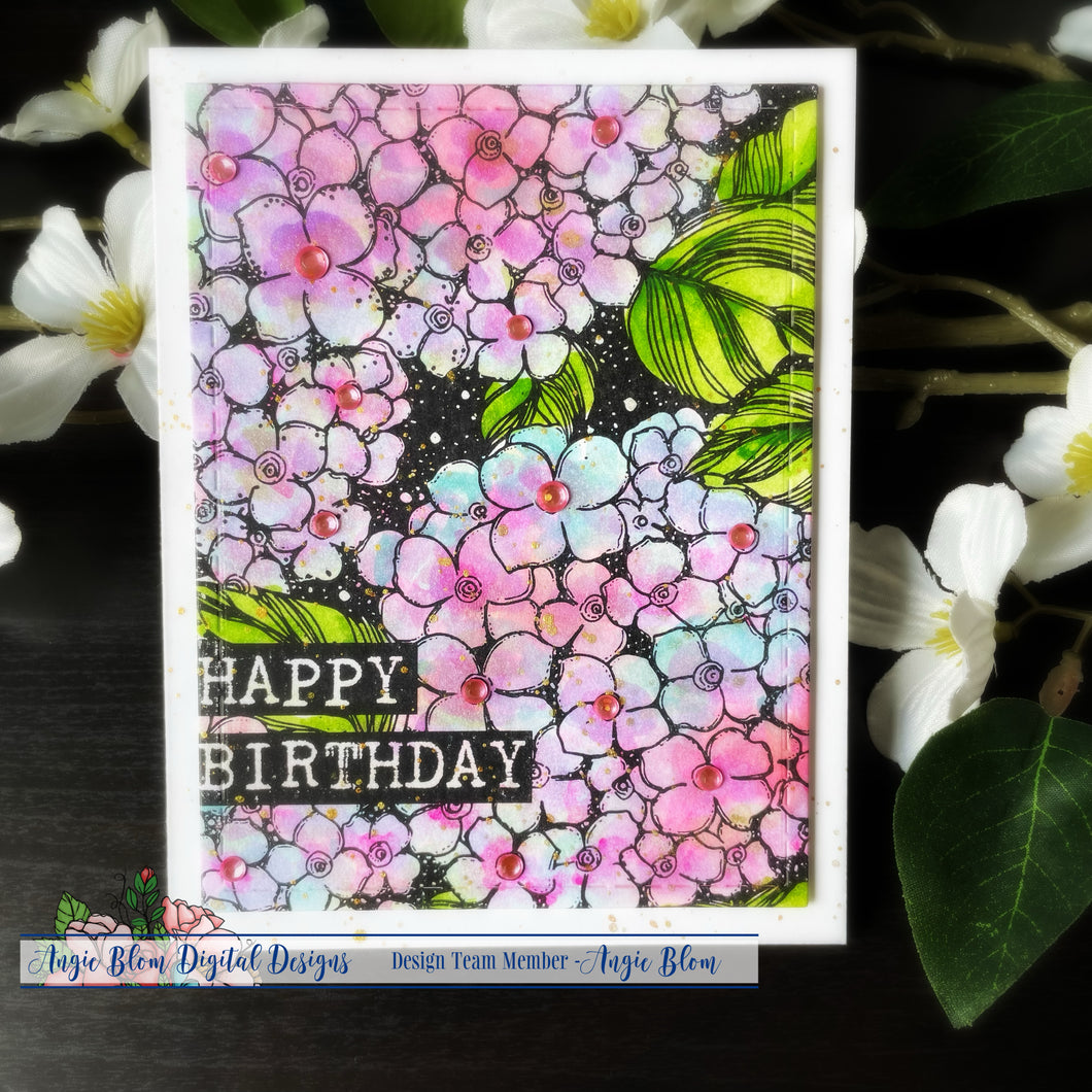 Wishing Hydrangeas background kit