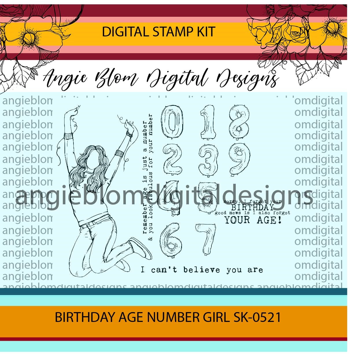 Birthday Age Number Girl