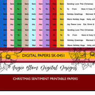 Christmas Sentiment Printable Papers