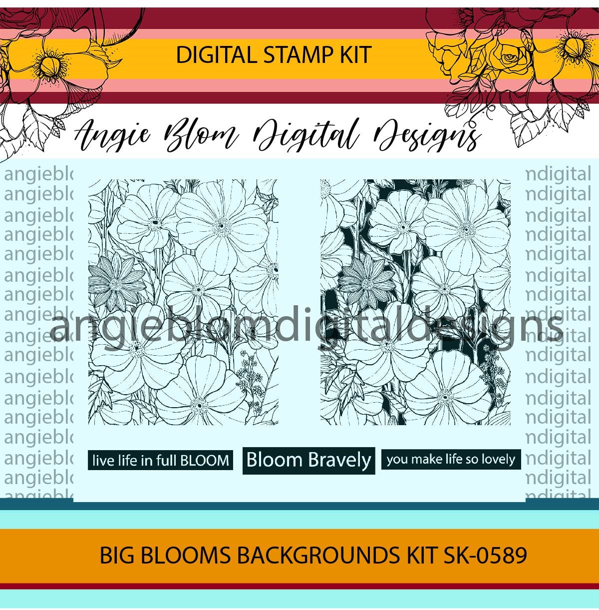 Big Blooms Background Kit