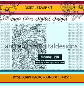 Rose Script Background Kit