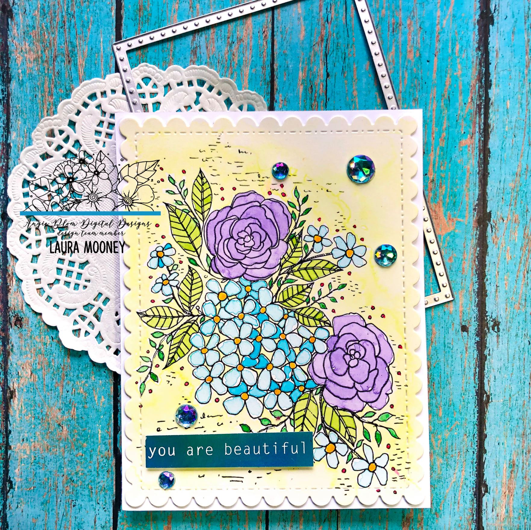 Flowers and Dash Background