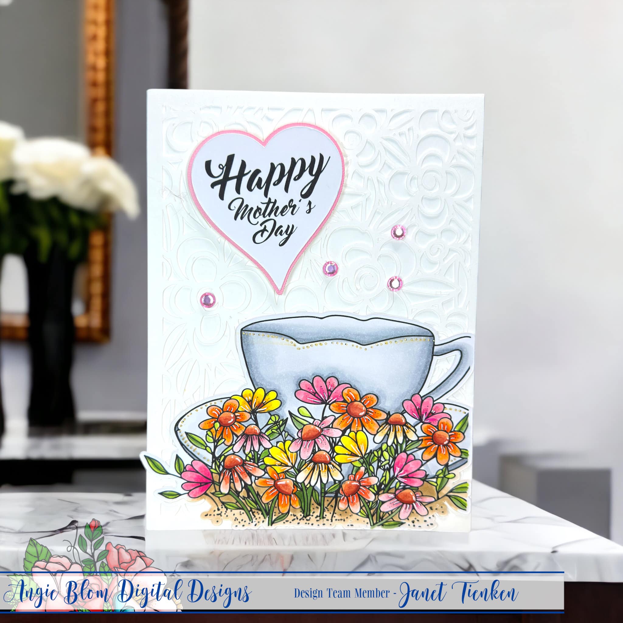 Floral Frame background with cutfiles