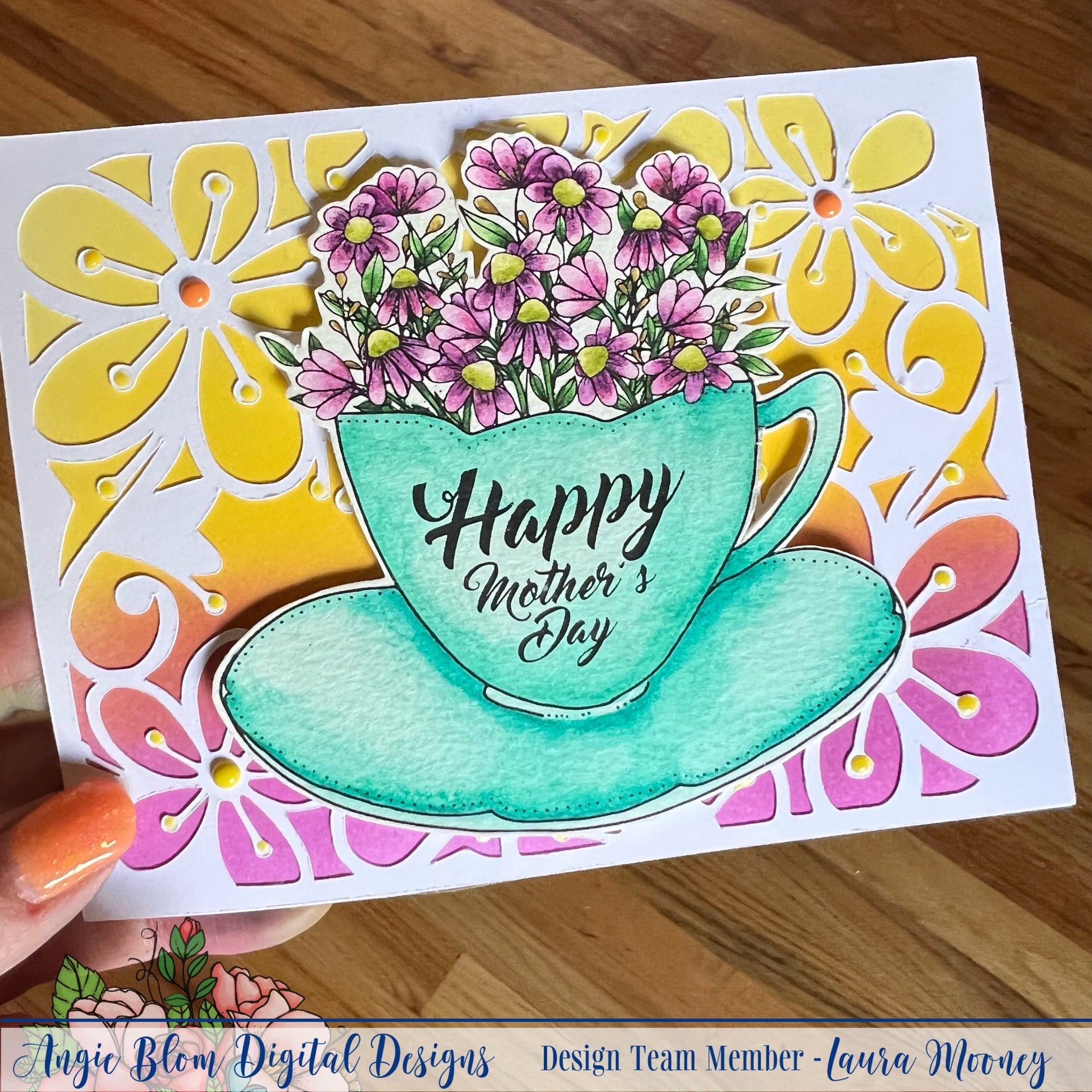 Pretty Flowers Background and Cutfiles