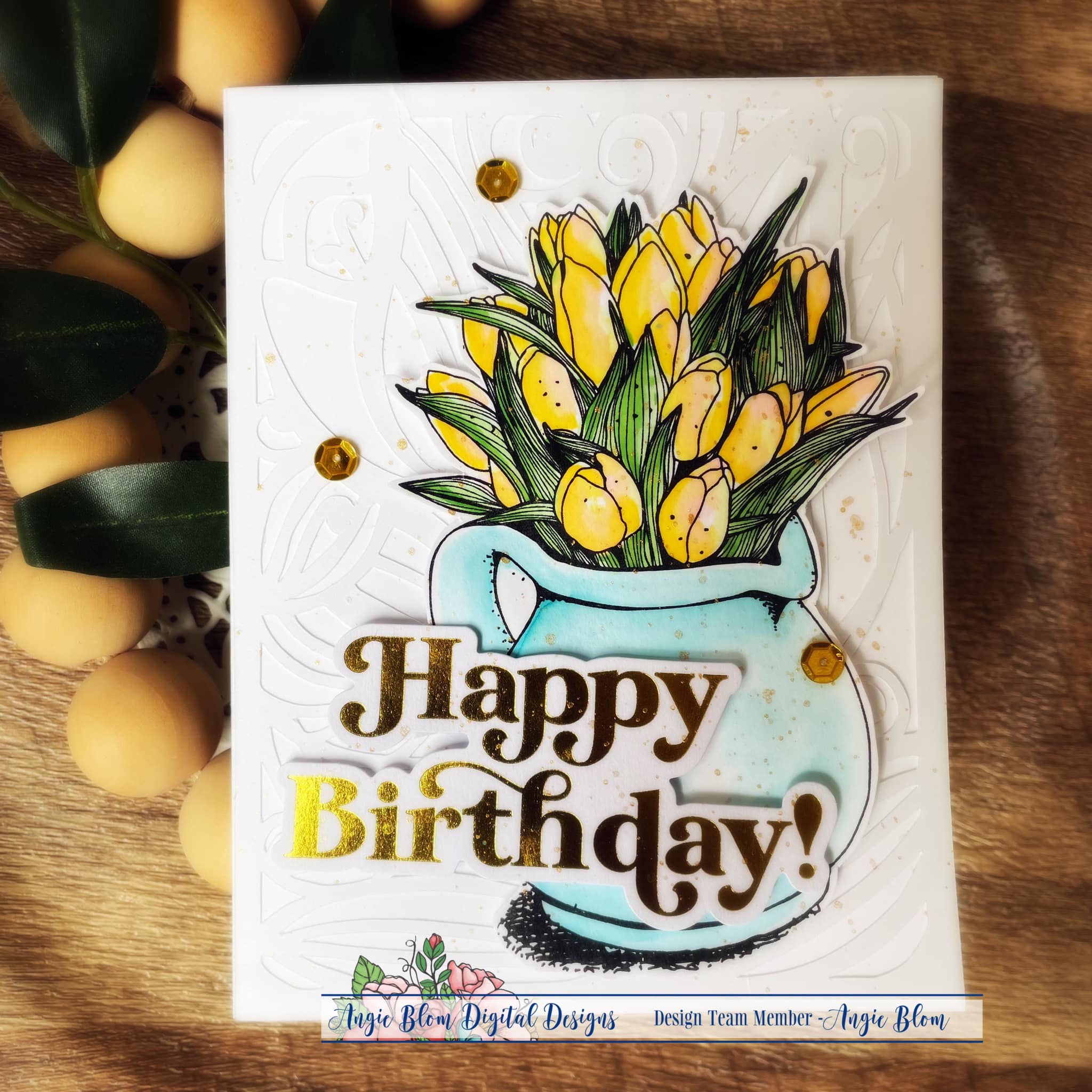 Tulip Frame Background with Cutfiles