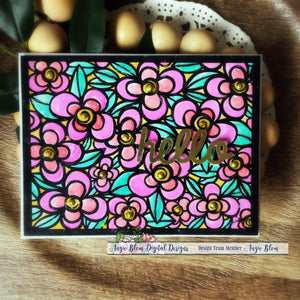 Floral Frame background with cutfiles