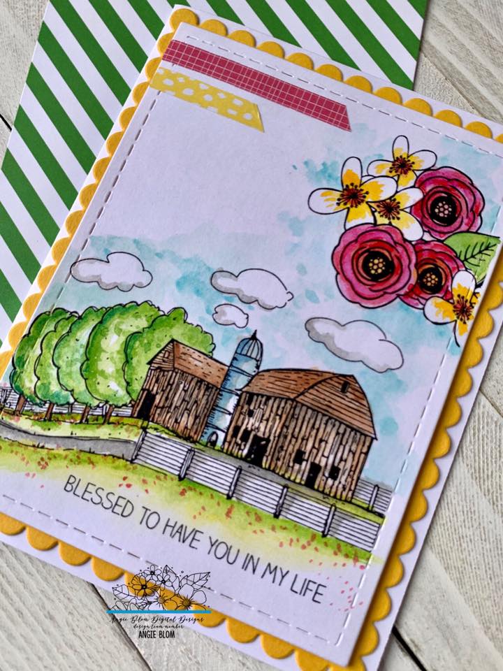 Hello Beautiful ( farm background with flower)