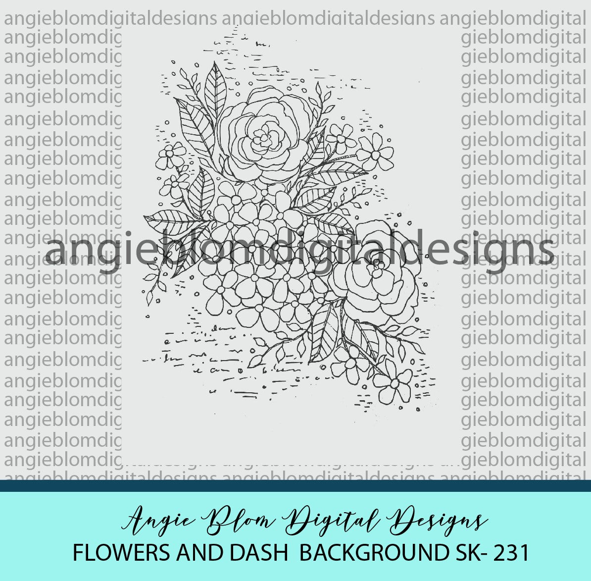 Flowers and Dash Background