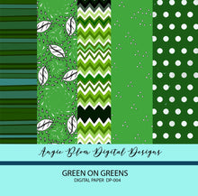 Load image into Gallery viewer, GREEN ON GREENS DIGITAL PAPERS