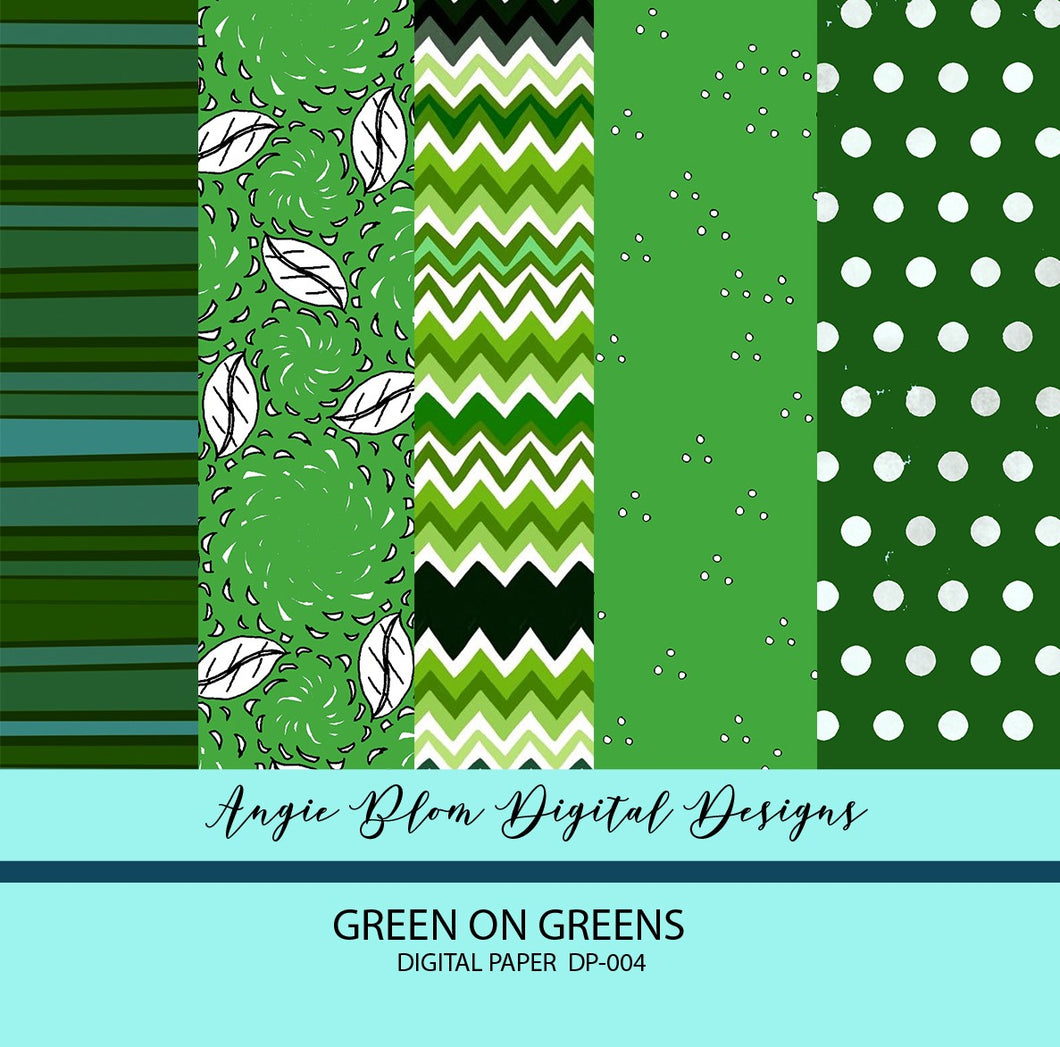 GREEN ON GREENS DIGITAL PAPERS