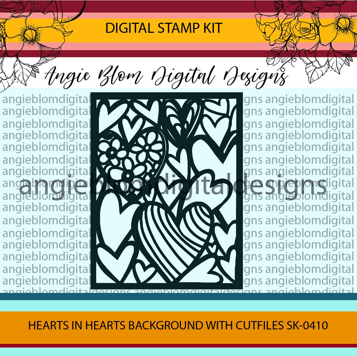 Hearts In Hearts Background with cutfiles