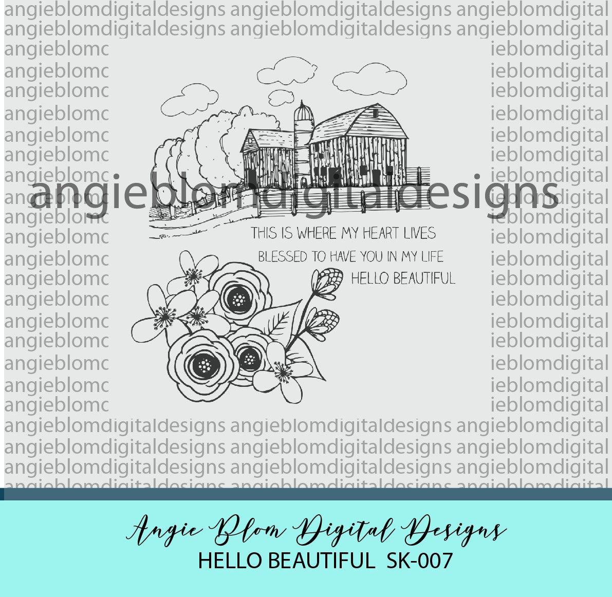 Hello Beautiful ( farm background with flower)