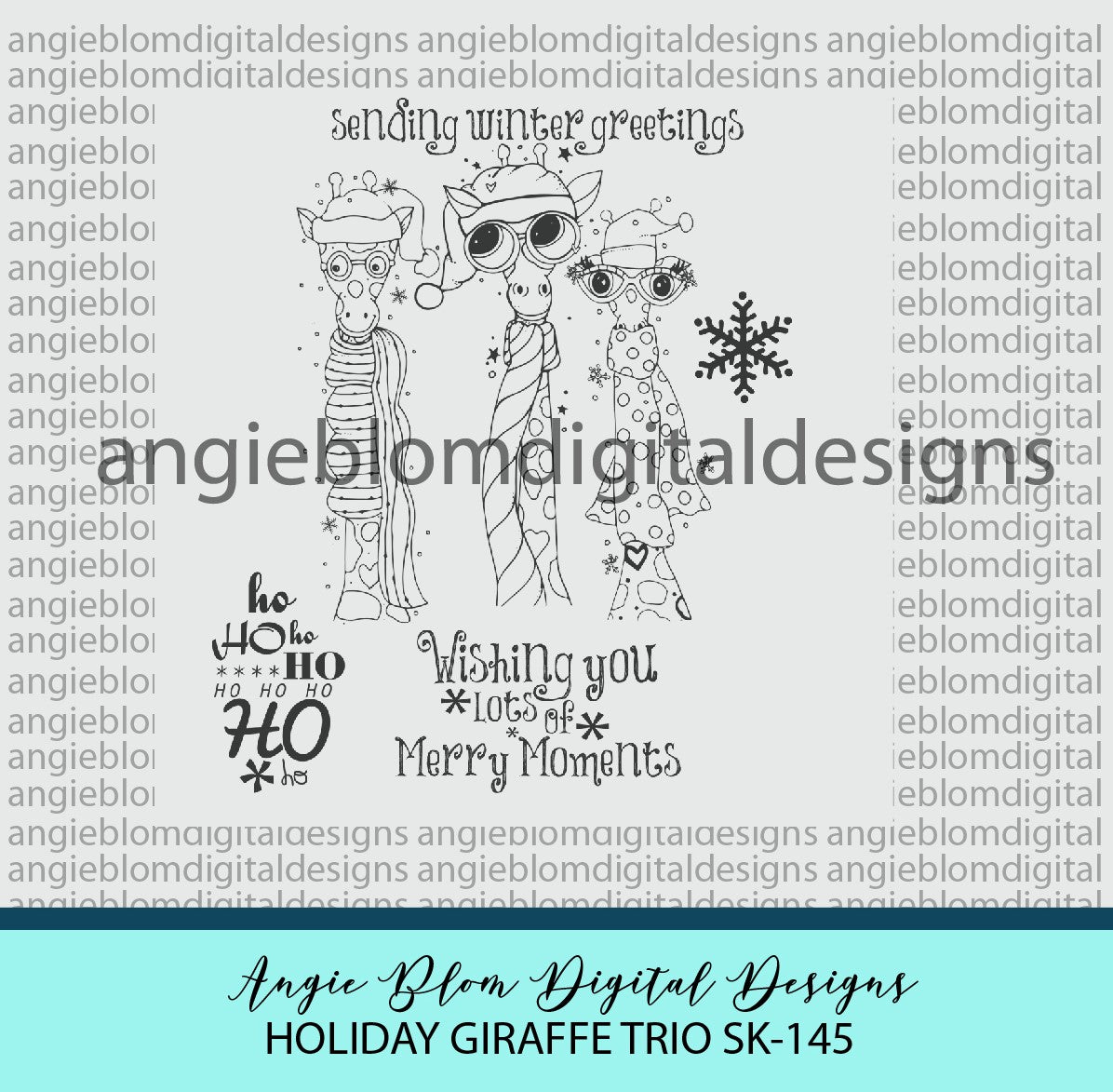 Holiday Giraffe Trio