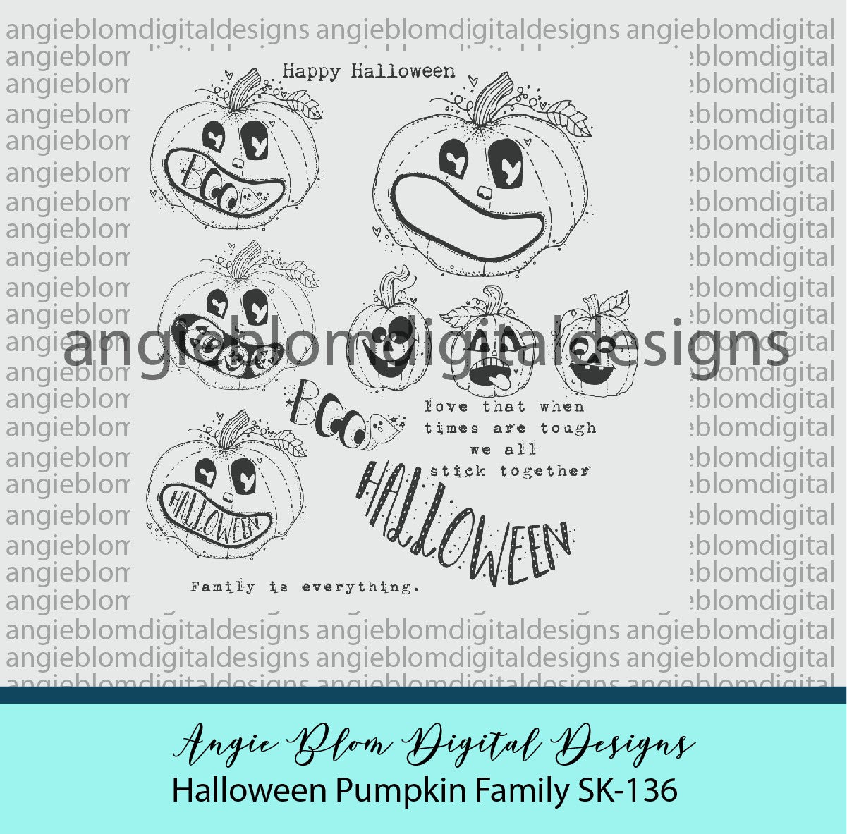 Halloween Pumpkin Family