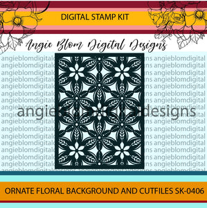 Ornate Floral Background and cutfiles
