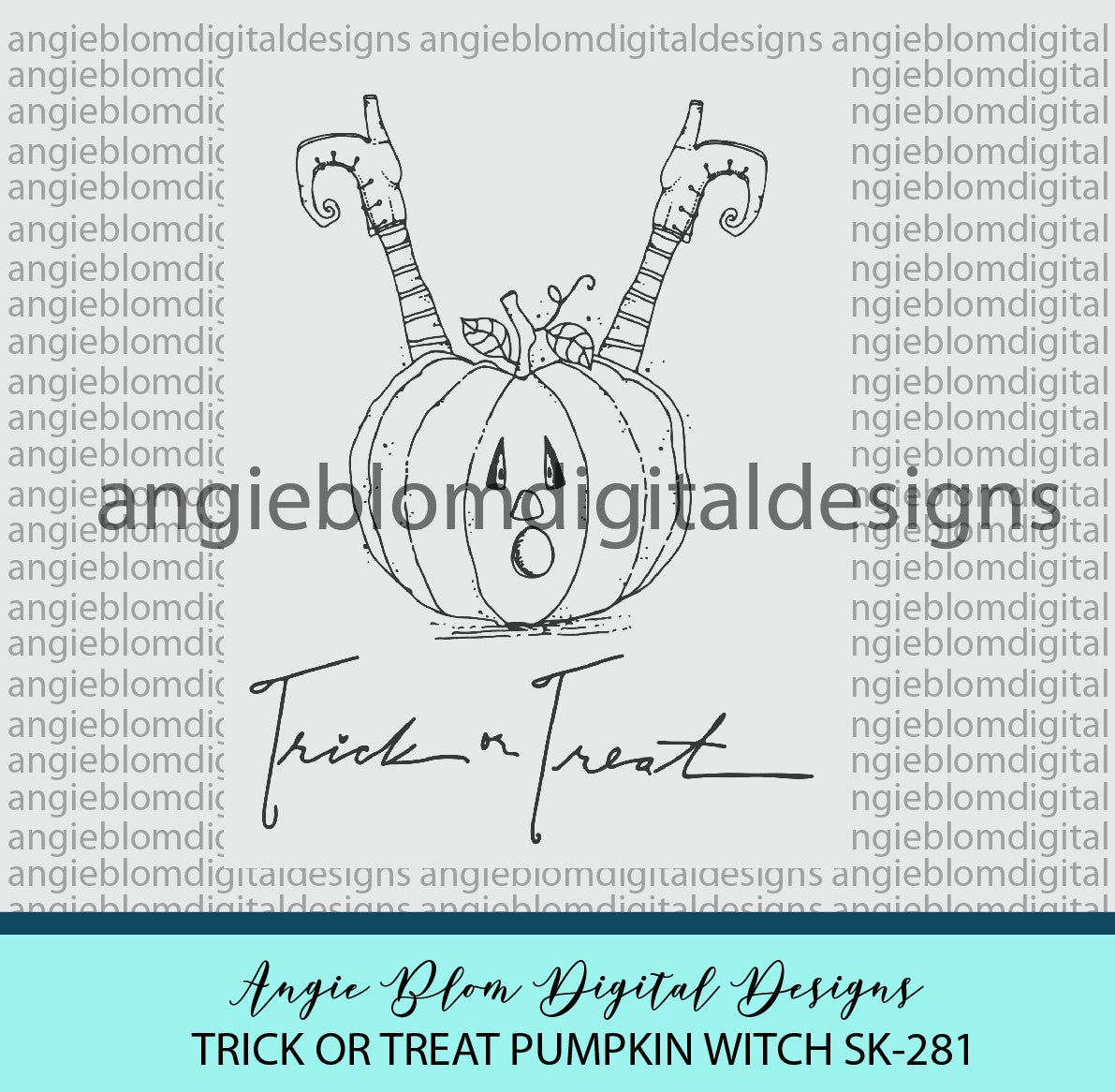 Trick or Treat Pumpkin Witch