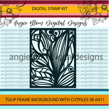 Load image into Gallery viewer, Tulip Frame Background with Cutfiles