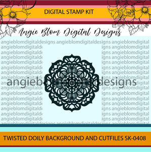 Twisted Doily  background with  cutfiles