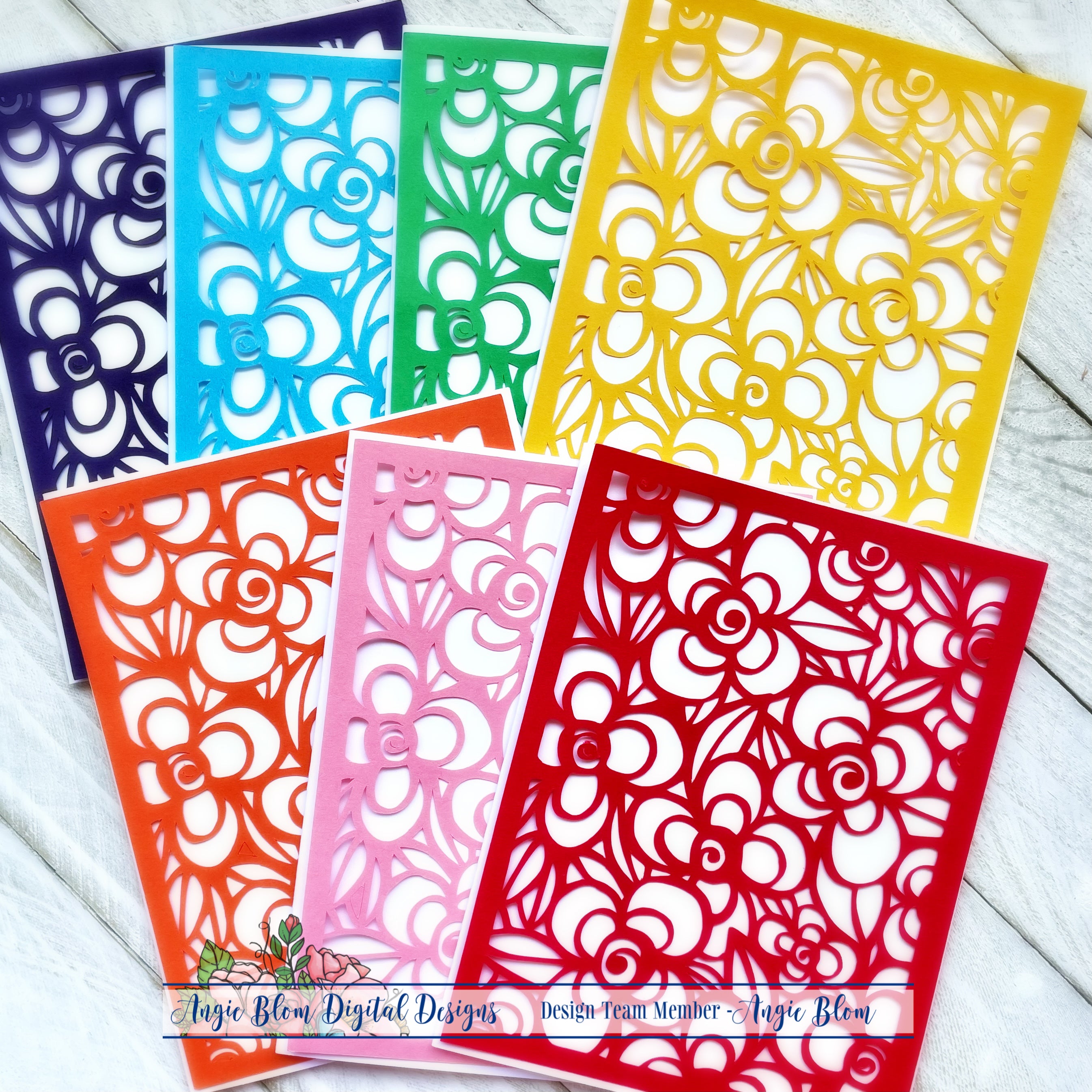 Floral Frame background with cutfiles