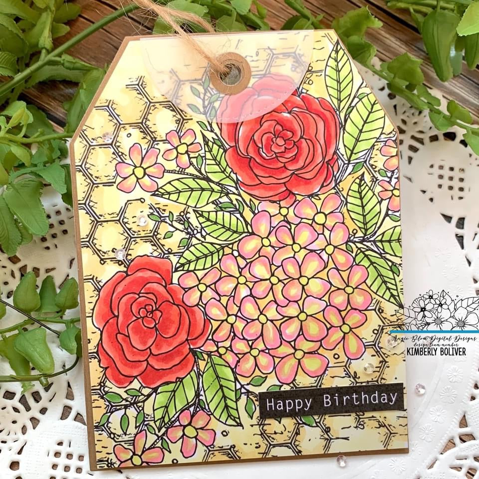 Flowers and Dash Background