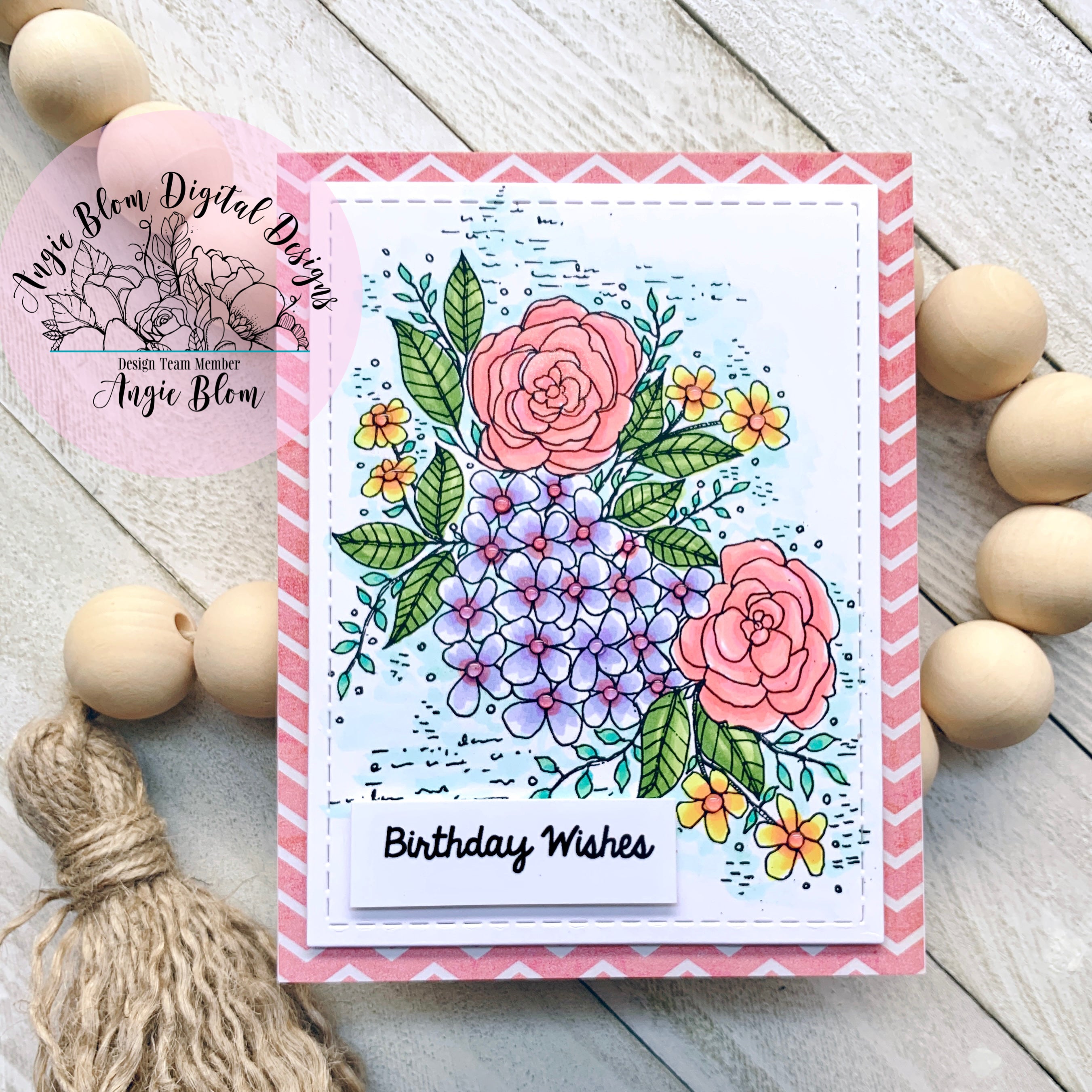 Flowers and Dash Background