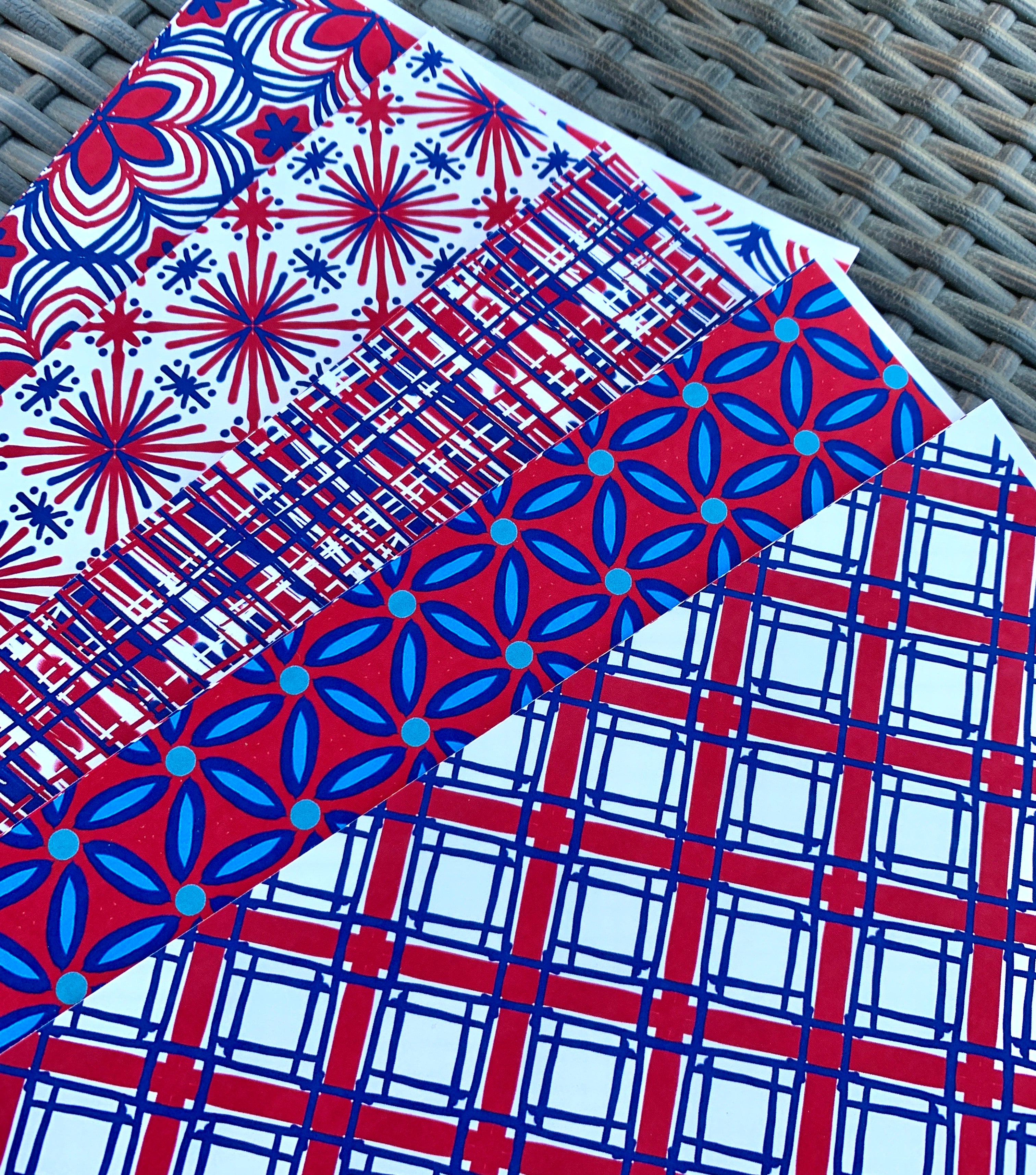 Red, White and Blue digital papers