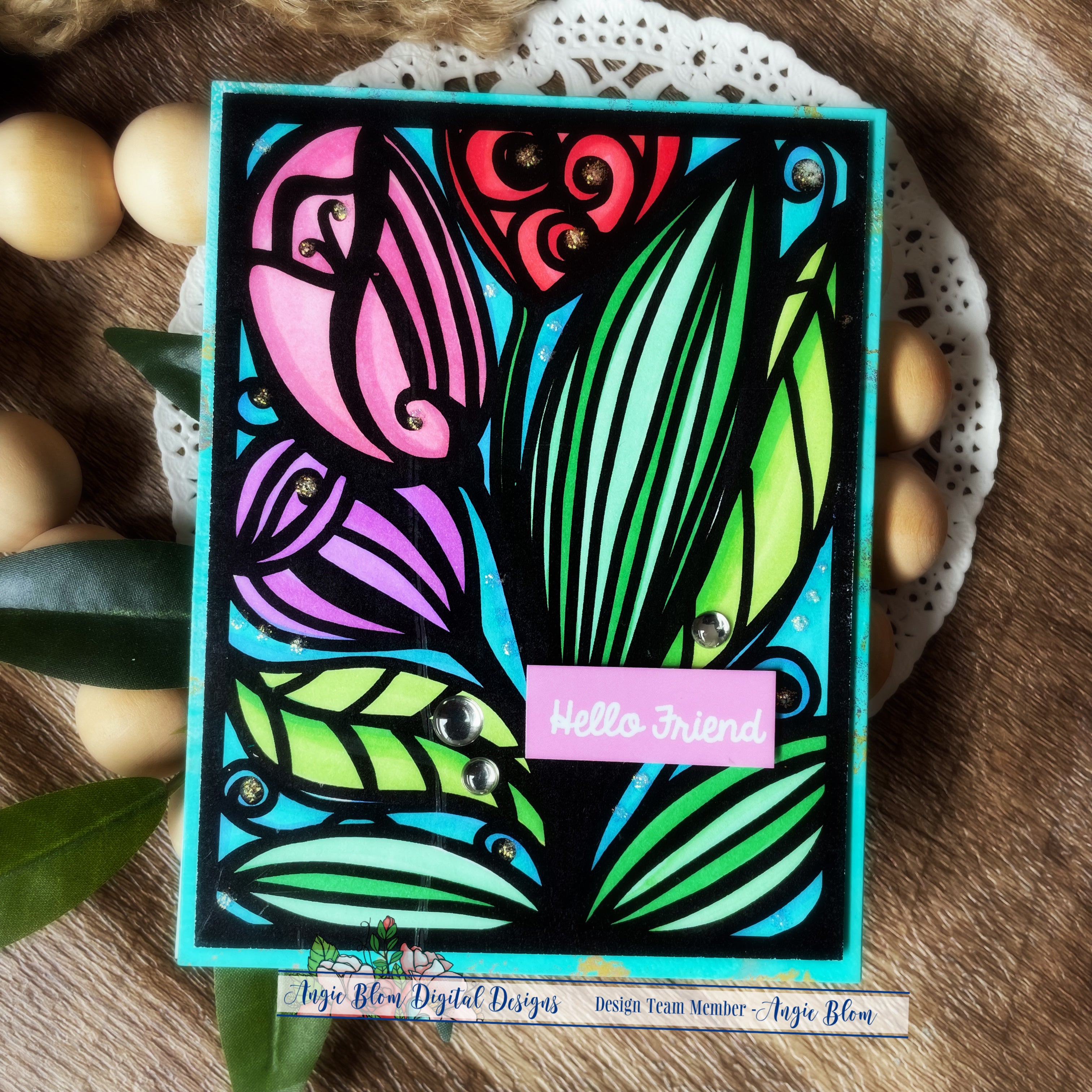 Tulip Frame Background with Cutfiles