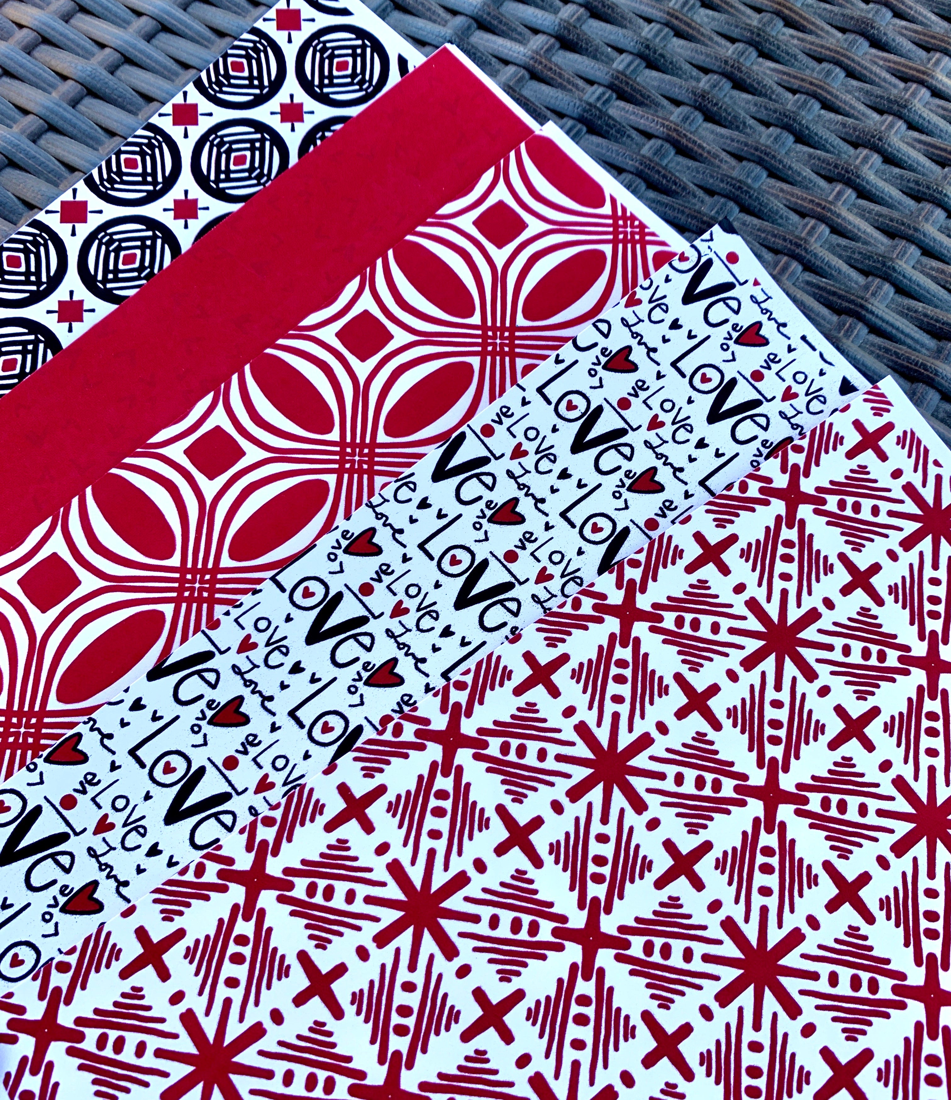 Red, White and Black digital papers