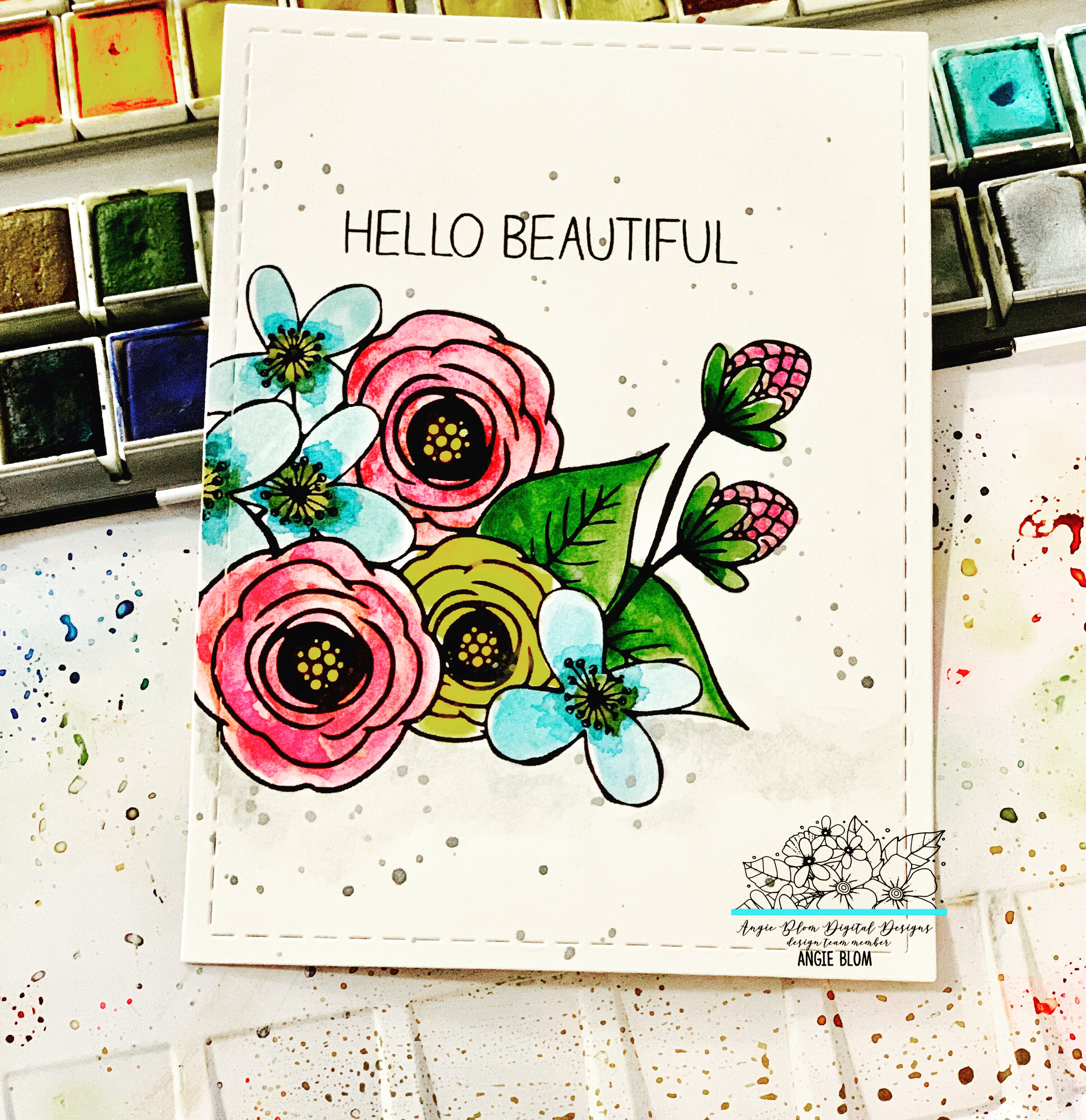 Hello Beautiful ( farm background with flower)