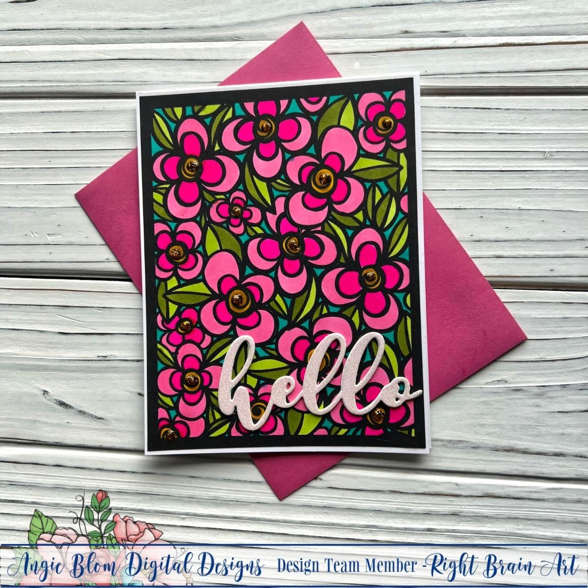 Floral Frame background with cutfiles